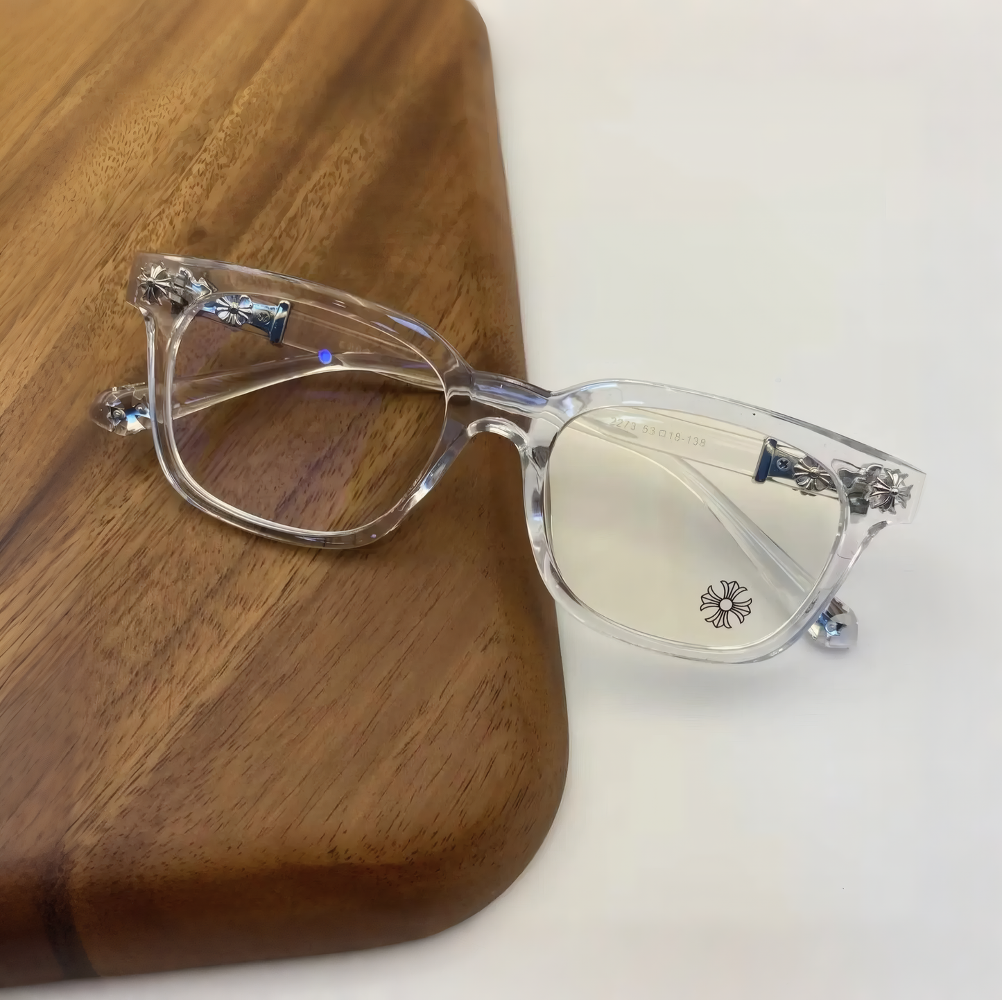Clear Chrome Glasses